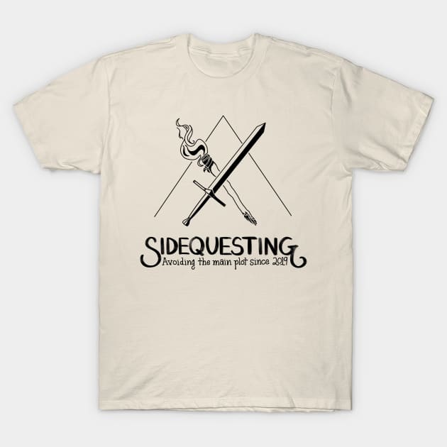 Sidequesting Logo - Black T-Shirt by Sidequesting